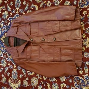 vintage leather jacket. Burgundy Red. It's size 42.